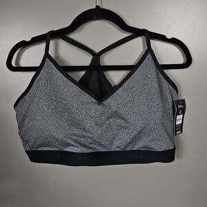 Athletic Works Gray Sports Bra with Strappy Back